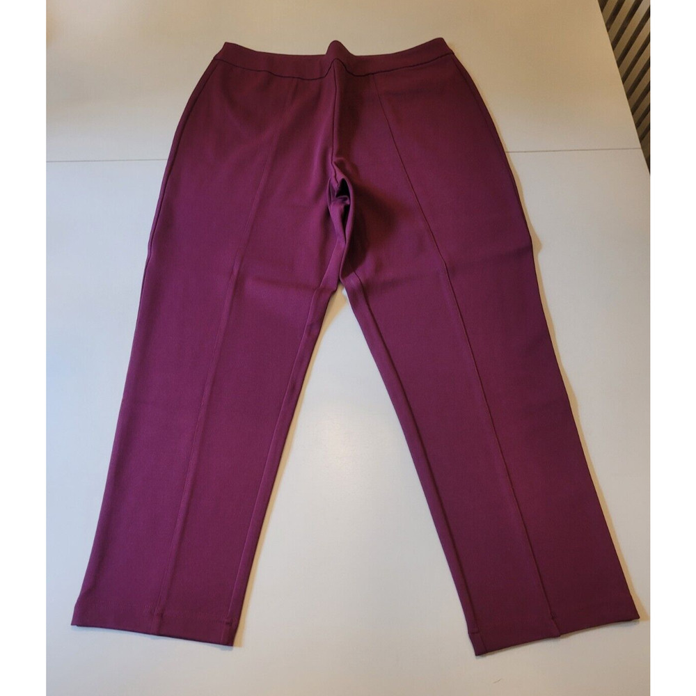 Joan Rivers‎ Cropped Maroon Pants Stretch Rayon Spandex Pull On Large